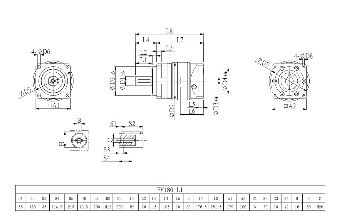伺服行星減速機(jī)PM180_L1圖紙