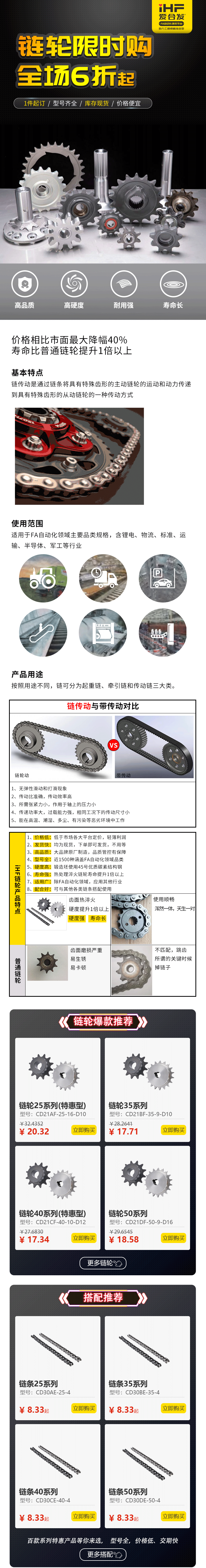 特惠現(xiàn)貨：鏈輪鏈條，成套搭配，更省錢、更耐用！